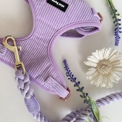 Corduroy Lilac Dog Harness