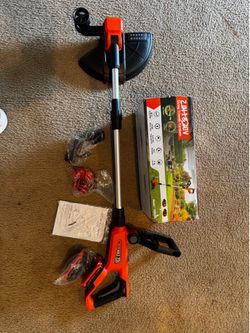 VARSK 12 Inch 20V Cordless Weed Wacker with Automatic Line Feed, 2 in 1 String Trimmer and Edger, Includes 2 X 2.0Ah Batteries/1 X Charger/6 X Replace