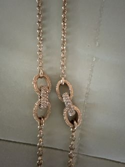 Necklace Gold Tone With CZ By Banana Republic 