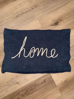 Pottery Barn Navy Blue White Lumbar Pillow Cover 16” X 24” Home