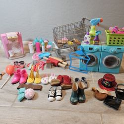 Doll Lot. Accessories. Clothes. 3 Dolls.
