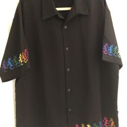 Grateful Dead Dancing Skeletons Dragonfly Button Shirt Size Large