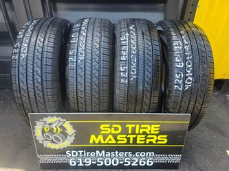 4 USED TIRES 225/60R18 YOKOHAMA AVID GT 100H  All 4 Installed $280