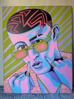 Original Pop Art Portrait Painting on Canvas