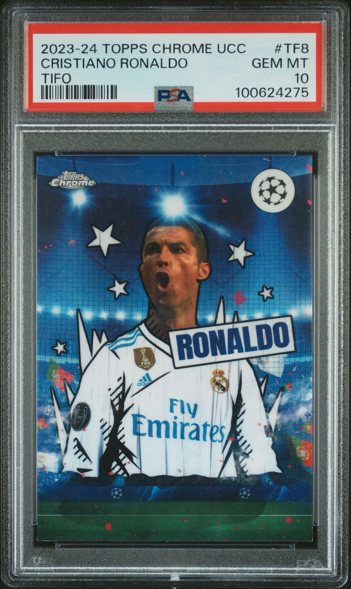 2023 Topps Chrome Cristiano Ronaldo TIFO #TF8 PSA 10 Real Madrid