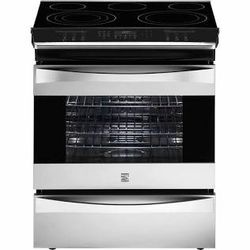 4.6 cu. ft. Slide-In Electric Range w/ Convection - Fast Cooking in Style
The slide-in Kenmore Elite Electric Range 4255 has a true convection oven fo