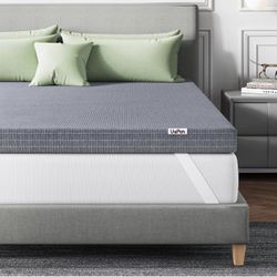 Mattress Topper Twin, 2 Inch Charcoal-Infused Extra Firm Memory Foam, CertiPUR-US Certified, Removable Cover
