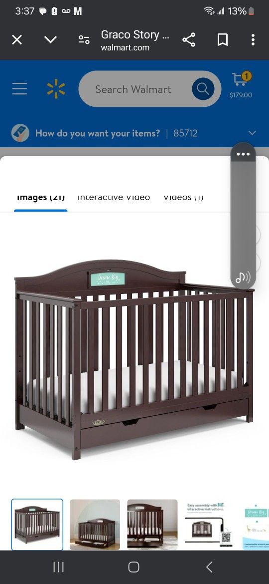 GRACO CRIB/CONVERTIBLE BED W/DRAWER