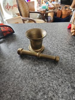 Solid Brass Apothecary Mortar And Pestal