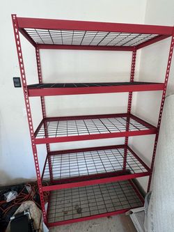 Red Steel Wire Shelf Heavy Duty Rack