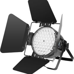54 LED Par Light Super Bright DMX-512 DJ Stage Light with Barndoors White/Off White Lighting 5000 Lumens