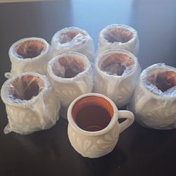 Set Of 8 Clay Mugs That Were For A Proposal Box 