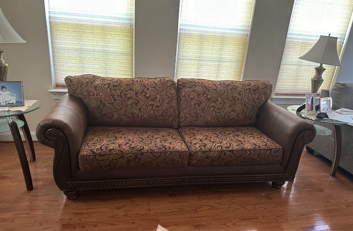 Antique Brown Leather Sofa