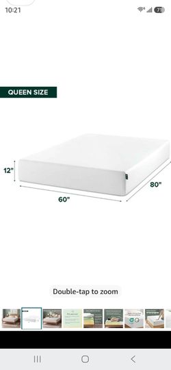 Zinus 12 Inch Queen Green Tea Memory Foam Mattress, Medium Firm Feel
Pressure-Relieving Comfort & Full-Body Support, Naturally Fresh, CertiPUR-US & OE