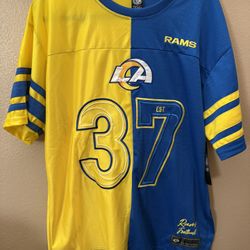 NEW Los Angeles Rams Blue Yellow Jersey NFL Team Apparel Men’s Large LA Rams