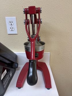 Manual Citrus Juicer Press Red Cast Iron