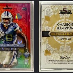 2024 Wild Card 5 Card Draw Stacked Deck - Omarion Hampton - King of Clubs Rainbow Platinum