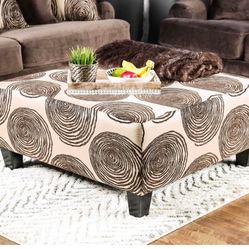 Groovy Brown Sectional & Ottoman 