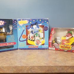 New in Box M&Ms collection! Shower Radio Car Dispenser and Telephone! Collectors!
