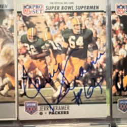 Jerry Kramer 1990 Pro Set Super Bowl Supermen Signed  Autographed Card Packers