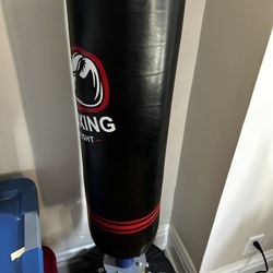 Standing boxing bag, + 2 pair gloves +  pads 