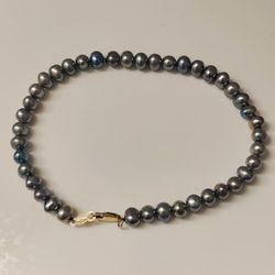 14k Gold Peacock Pearl Bracelet 