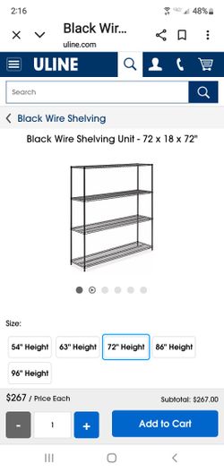 BLACK STORAGE SHELF SHELVES 6ft x 1.5ft x 6ft