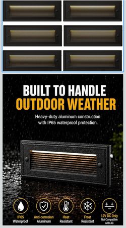 9 Inch Low Voltage Step Lights Outdoor,12V 5W LED Landscape Stair Lights, 3000K/4000K/6500K Deck Step Lights, IP65 Waterproof, for Stair Lighting and