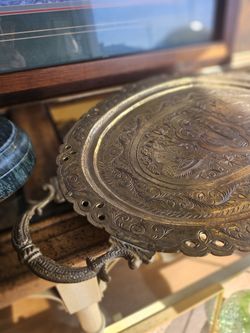 Vintage Persian Brass Tray