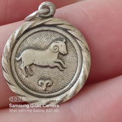 Vtg.sterling Silver "Wells" ARIES PENDANT