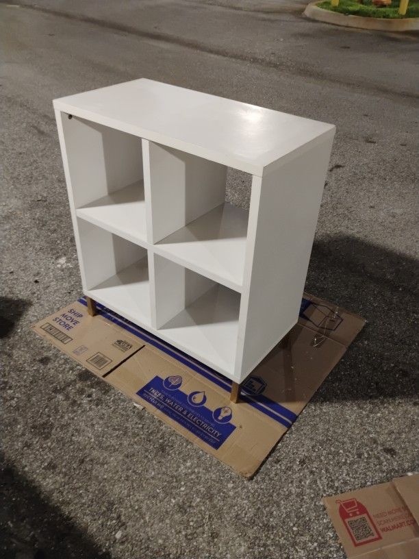 Custom 4 Shelf Unit With Gold Framed Legs