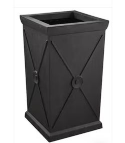 TALL Eldon Black (VIGOR) Qty 6 PLANTER  26” H
