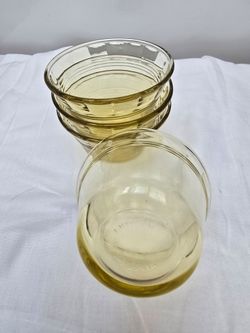 Vintage ForteCrisa Mexico Amber Glass Custard Cups Ramekins - Set of 4