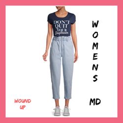 NWT Womens Wound Up Navy Graphic Tee Sz:M