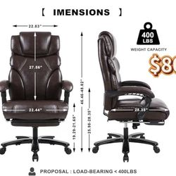 😀 KCREAM Faux leather Office Chair,Brown, $80