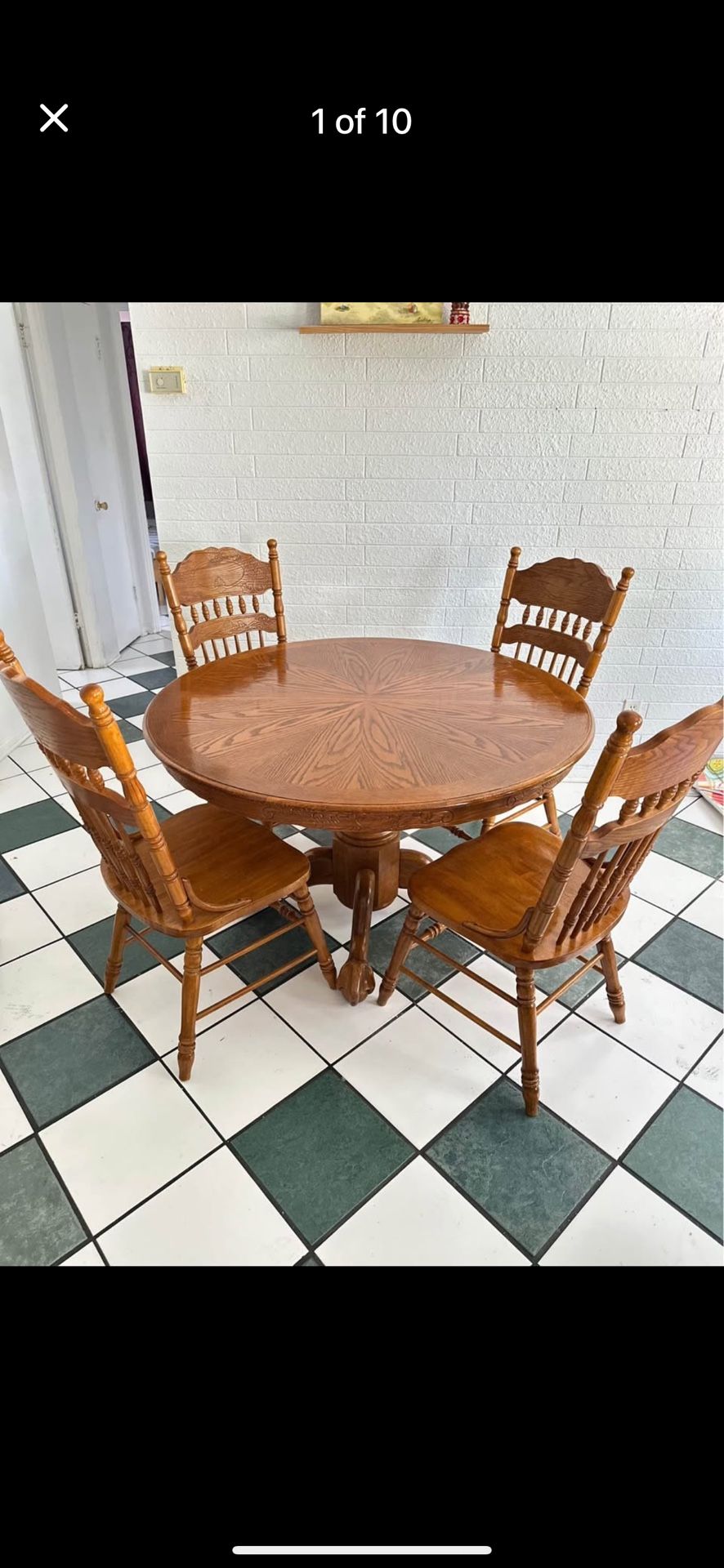 Dining table and chair set very nice solid wood