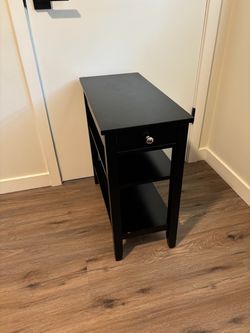 Black Narrow Side Table with Drawer