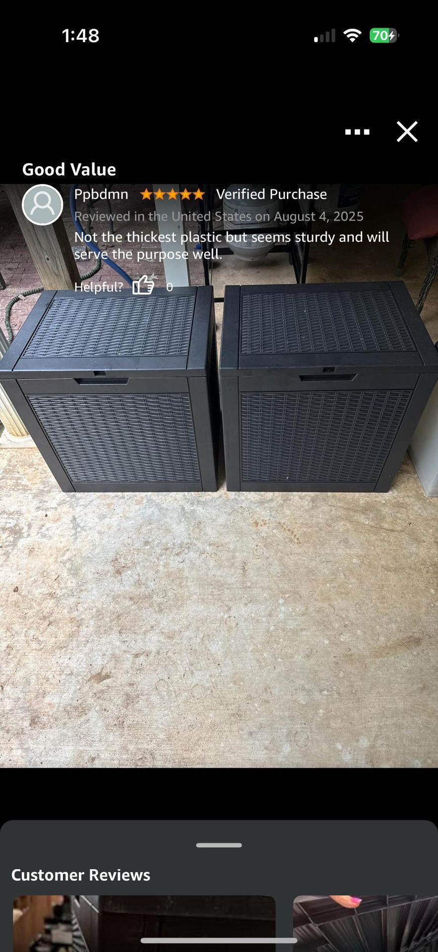 1 box 31 Gallon Outdoor Storage Box, Resin Deck Boxes Indoor and outdoor, Waterproof Storage Box Lockable Lid for Garden Tools, Package Delivery, Pool
