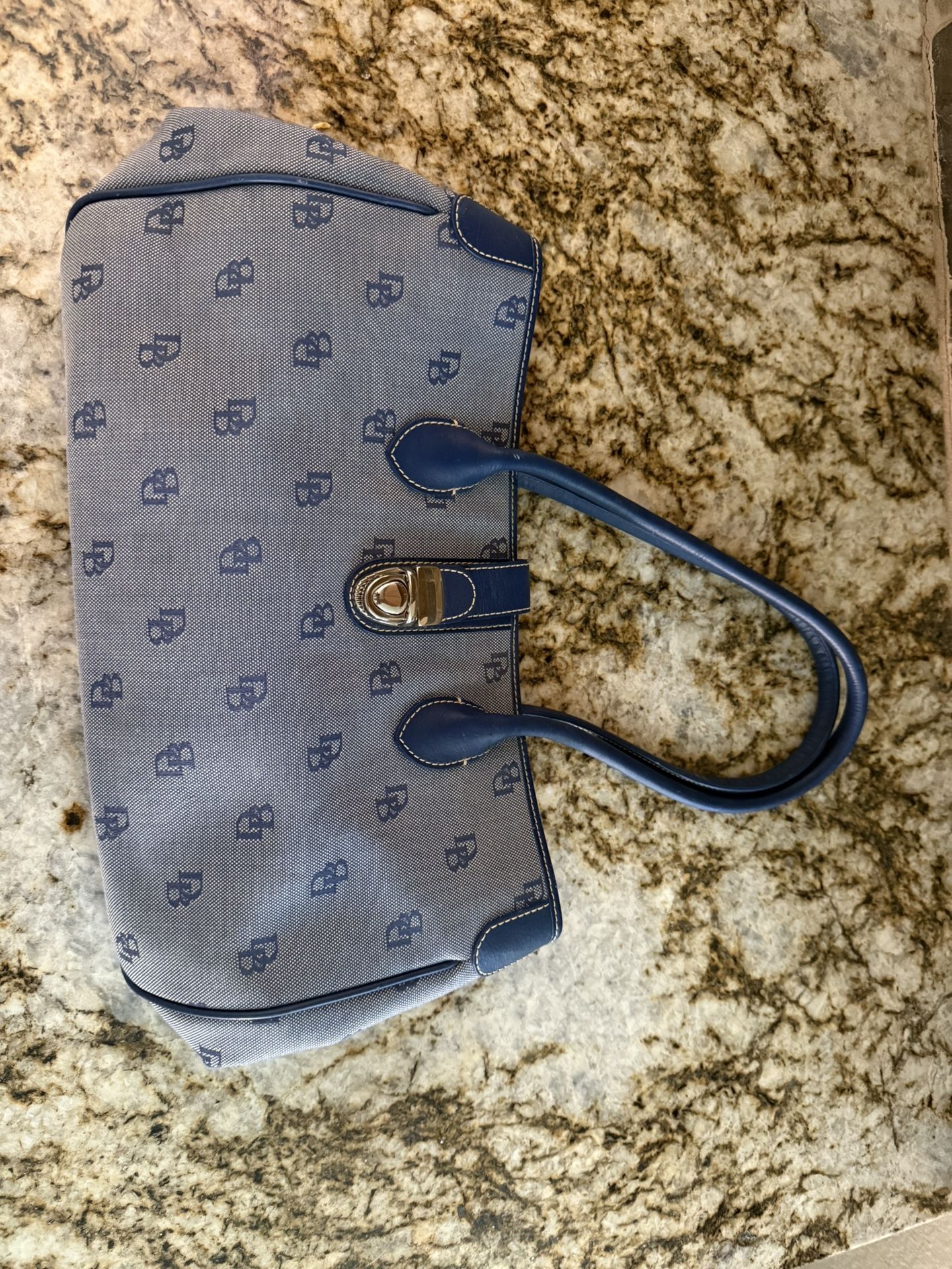 Dooney and Bourke Double Long Handle Tote In A Perfect Blue