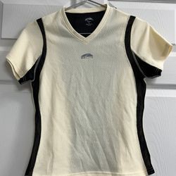 Go Lite Womens Yellow & Black Vented Short Sleeve Top - Size Medium - GUC