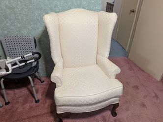 Cream Wingback Accent Chair