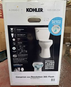 Cimarron 12 in. Rough In 2-Piece 1.28 GFP Single Flush Elongated Toilet in White with Soft Close Seat 327