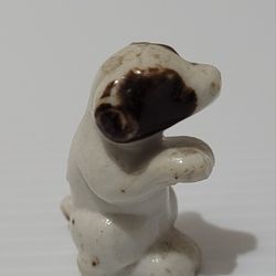 Vintage Statue Schnauzer Terrier Dog Figure 1.5" tall. Very Old, Made In Japan.