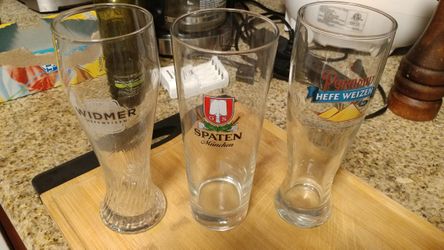 Beer Glasses:  Spaten, Widmer & Pyramid $10 For All 3