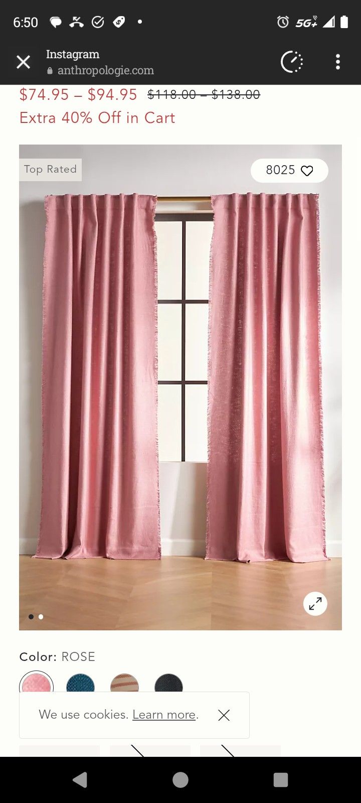 Anthropologie Linen Blend Curtains