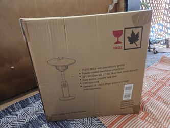 Tabletop Patio Heater, Silver 11,000 BTU — Brand New in Box