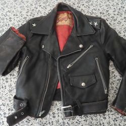 rare vintage super-jac steerhide leather motorcycle jacket youth no size