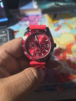 IZOD Red Chronograph Watch, Geoffrey Beene ocean blue watch, Van heusen blue watch