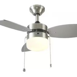 30 in. Indoor Brushed Nickel Ceiling Fan