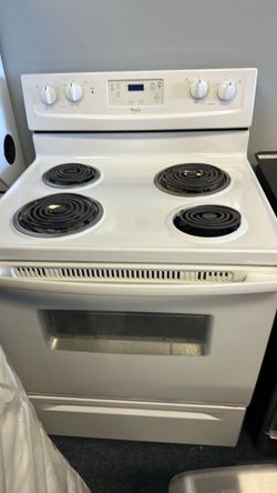 White coil top stove